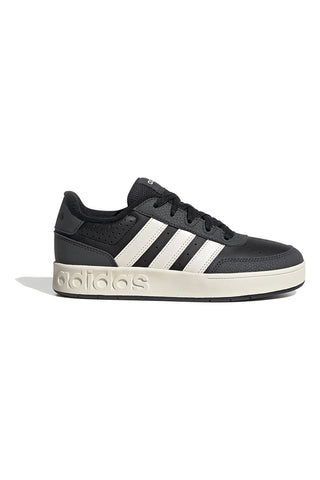 Schwarze Sneaker mit weißer Sohle und Adidas Breakbase J-Streifen