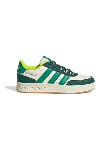Sneakers bianche e verdi con logo in rilievo Adidas Breakbase J