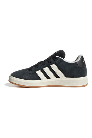 Adidas Grand Court 00s K – Schwarze Wildleder-Sneaker mit weißen 3-Streifen