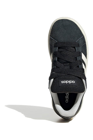 Adidas Grand Court 00s K – Schwarze Wildleder-Sneaker mit weißen 3-Streifen