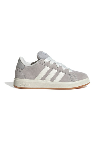 Adidas Grand Court 00s K graue Wildleder-Sneaker mit weißen Streifen