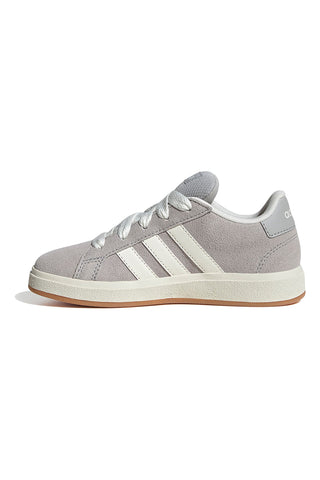 Sneakers grigie in suede con strisce bianche Adidas Grand Court 00s K