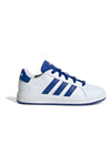 Sneakers bianche con strisce blu in materie sintetiche Adidas Grand Court 2.0 K