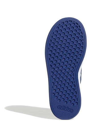 Sneakers bianche con strisce blu in materie sintetiche Adidas Grand Court 2.0 K