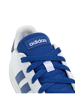 Sneakers bianche con strisce blu in materie sintetiche Adidas Grand Court 2.0 K