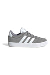 Sneakers grigie in suede con 3 strisce bianche Adidas VL Court 3.0 K