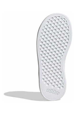 Adidas Grand Court 2 K schwarze Schuhe mit weißen Streifen aus synthetischen Materialien