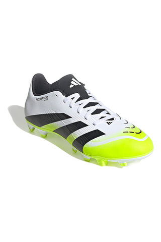 Adidas Predator Club FG/MG Weiße Fußballschuhe mit fluoreszierenden gelben Details
