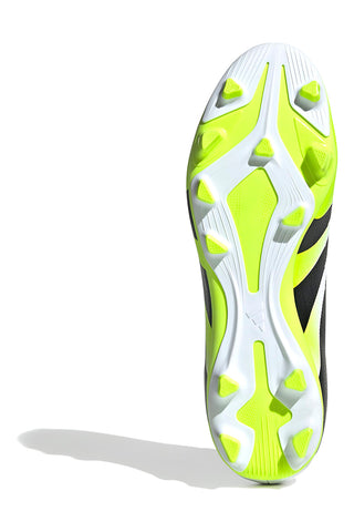 Adidas Predator Club FG/MG Weiße Fußballschuhe mit fluoreszierenden gelben Details