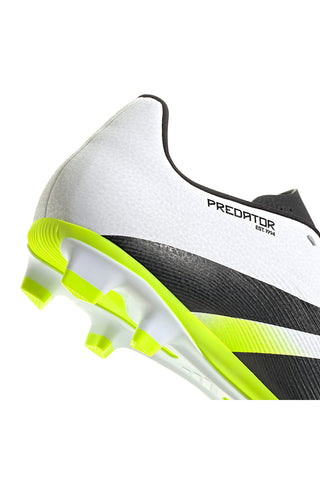 Adidas Predator Club FG/MG Weiße Fußballschuhe mit fluoreszierenden gelben Details