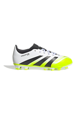 Scarpe da calcio bianche con dettagli giallo fluo Adidas Predator Club FG/MG J