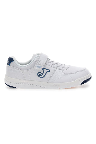 Joma W Harvard JR 2543 weiße Sneakers mit blauen Details und Klettverschluss
