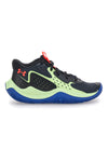 Scarpe da basket nere con dettagli lime e suola blu Under Armour GS Jet '23