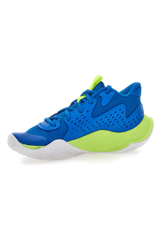 Under Armour UA GS JET '23 Atmungsaktive Basketballschuhe in Blau und Limette