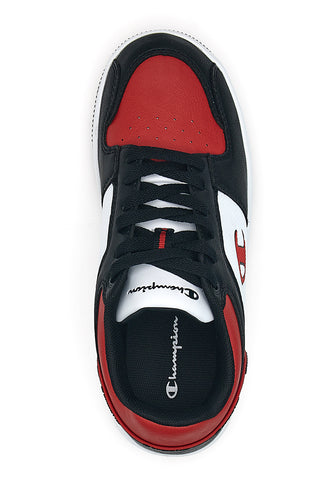 Schwarz-weiß-rote Champion RD18 2 Low B GS-Sneaker