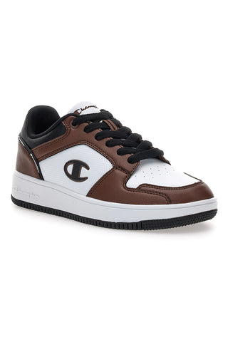 Sneakers marroni e bianche con dettagli black Champion RD18 2.0 Low