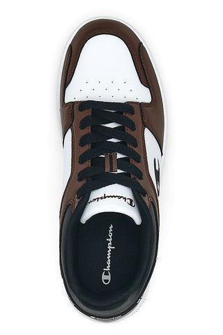 Sneakers marroni e bianche con dettagli black Champion RD18 2.0 Low