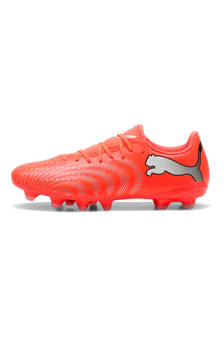 Orangefarbene Fußballschuhe für Naturrasen und Kunstrasenplätze Puma Future 9 Play FG/AG