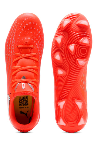 Orangefarbene Fußballschuhe für Naturrasen und Kunstrasenplätze Puma Future 9 Play FG/AG