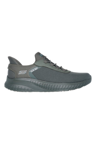 Turnschuhe slip ins olivgrün mesh Skechers Bobs squad chaos tough walk