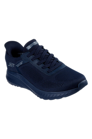 Sportliche navy Turnschuhe mit Memory Foam und Slip-ins Skechers BOBS Squad Chaos Solid Step
