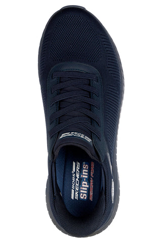 Sportliche navy Turnschuhe mit Memory Foam und Slip-ins Skechers BOBS Squad Chaos Solid Step