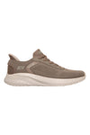 Sportliche taupefarbene Turnschuhe mit Memory Foam und Slip-ins Skechers BOBS Squad Chaos Solid Step