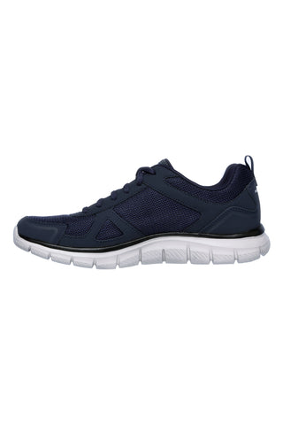 Scarpe blu in pelle e mesh con Memory Foam Skechers Track Scloric