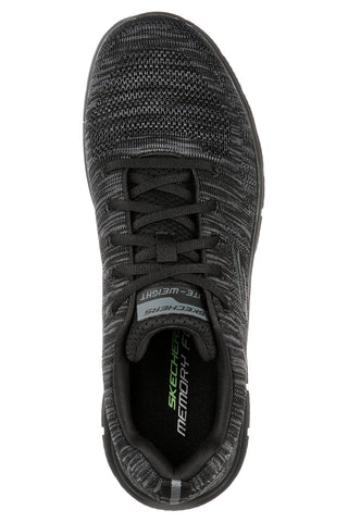 Schwarze Mesh-Sneaker mit Memory-Schaum-Sohle: Skechers Track Front Runner