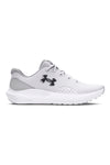 Weiße und hellgraue Laufschuhe mit atmungsaktivem Mesh und Charged Cushioning Under armour Charged Surge 4