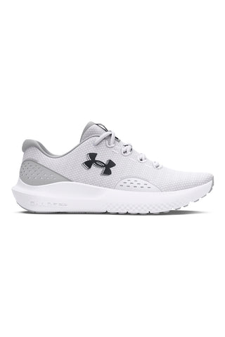 Scarpe da running bianco e grigio chiaro con mesh traspirante e Charged Cushioning Under armour Charged Surge 4