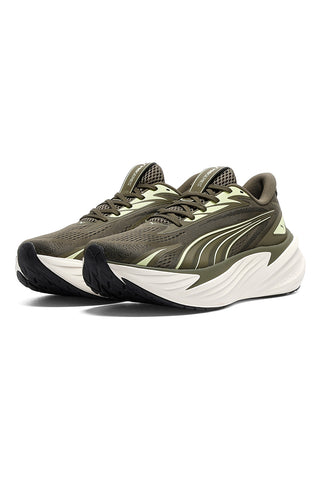 Olivgrüne Laufschuhe aus Mesh mit Profoam-Dämpfung Puma Maxima Pro