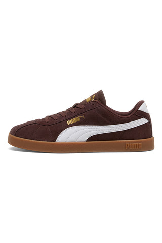 Braune Sneakers aus Wildleder mit goldenem Puma Club II-Logo