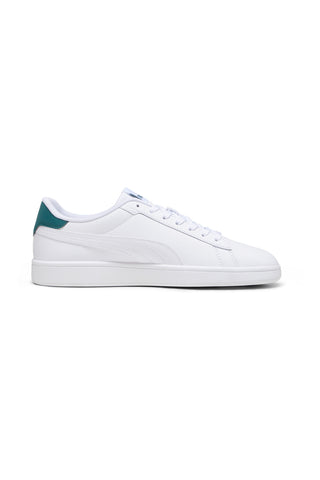 Weiße Sneakers mit grünen Details aus Komfortleder Puma Smash 3.0 L
