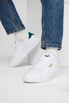 Weiße Sneakers mit grünen Details aus Komfortleder Puma Smash 3.0 L
