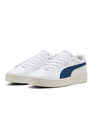 Weiße Sneakers mit blauen Details und SoftFoam+-Einlegesohle Puma Court Classico