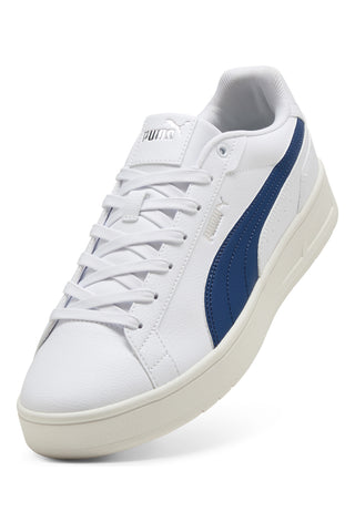 Weiße Sneakers mit blauen Details und SoftFoam+-Einlegesohle Puma Court Classico