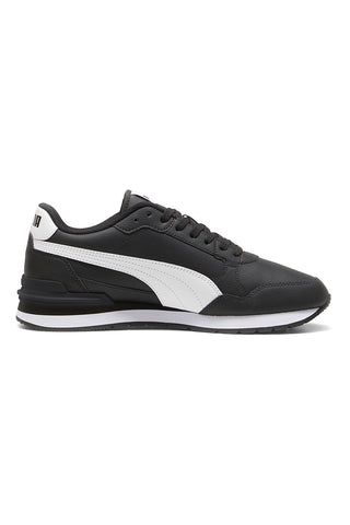 Schwarze Sneakers mit weißen Details und SoftFoam+-Einlegesohle Puma ST Runner v4 L