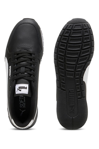 Schwarze Sneakers mit weißen Details und SoftFoam+-Einlegesohle Puma ST Runner v4 L