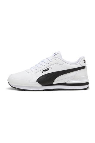 Weiße Leder Sportschuhe mit schwarzen Details Puma ST Runner v4 L