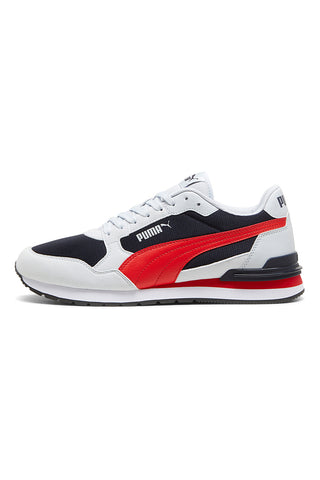 Weiße, schwarze und rote Sneakers aus Mesh mit SoftFoam+-Einlegesohle Puma ST Runner v4 Mesh