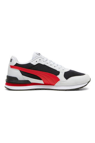 Weiße, schwarze und rote Sneakers aus Mesh mit SoftFoam+-Einlegesohle Puma ST Runner v4 Mesh