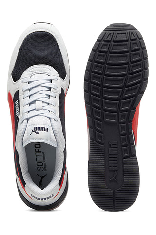 Weiße, schwarze und rote Sneakers aus Mesh mit SoftFoam+-Einlegesohle Puma ST Runner v4 Mesh