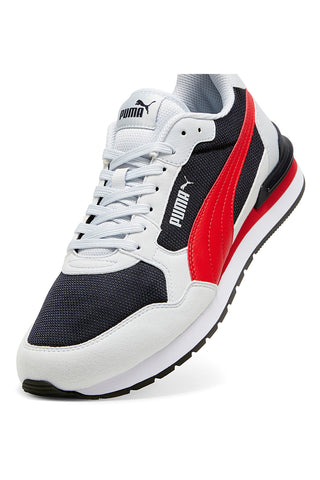 Weiße, schwarze und rote Sneakers aus Mesh mit SoftFoam+-Einlegesohle Puma ST Runner v4 Mesh