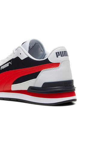 Weiße, schwarze und rote Sneakers aus Mesh mit SoftFoam+-Einlegesohle Puma ST Runner v4 Mesh