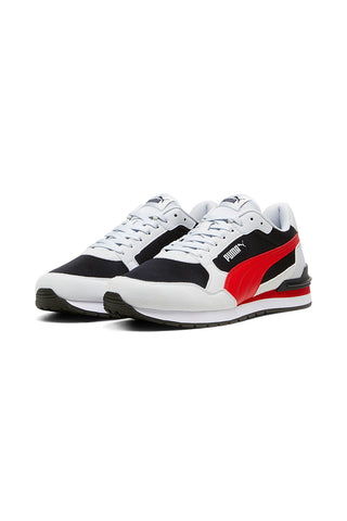 Weiße, schwarze und rote Sneakers aus Mesh mit SoftFoam+-Einlegesohle Puma ST Runner v4 Mesh