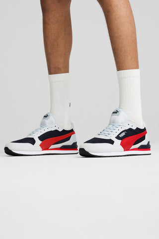 Sneakers bianche, nere e rosse in mesh con soletta SoftFoam+ Puma ST Runner v4 Mesh