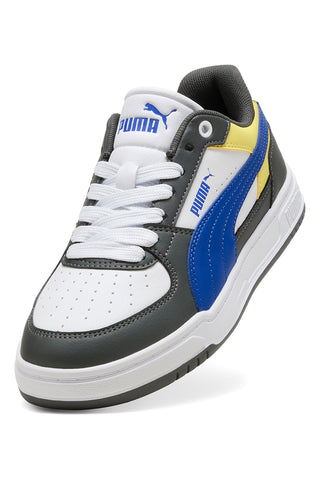 Weiß grün blau und gelb Gericht Stil Trainer Puma Caven III Block Jr