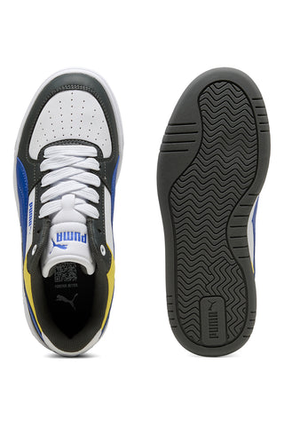 Weiß grün blau und gelb Gericht Stil Trainer Puma Caven III Block Jr