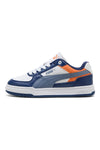 Weiß blau und orange Gericht Stil Trainer Puma Caven III Block Jr